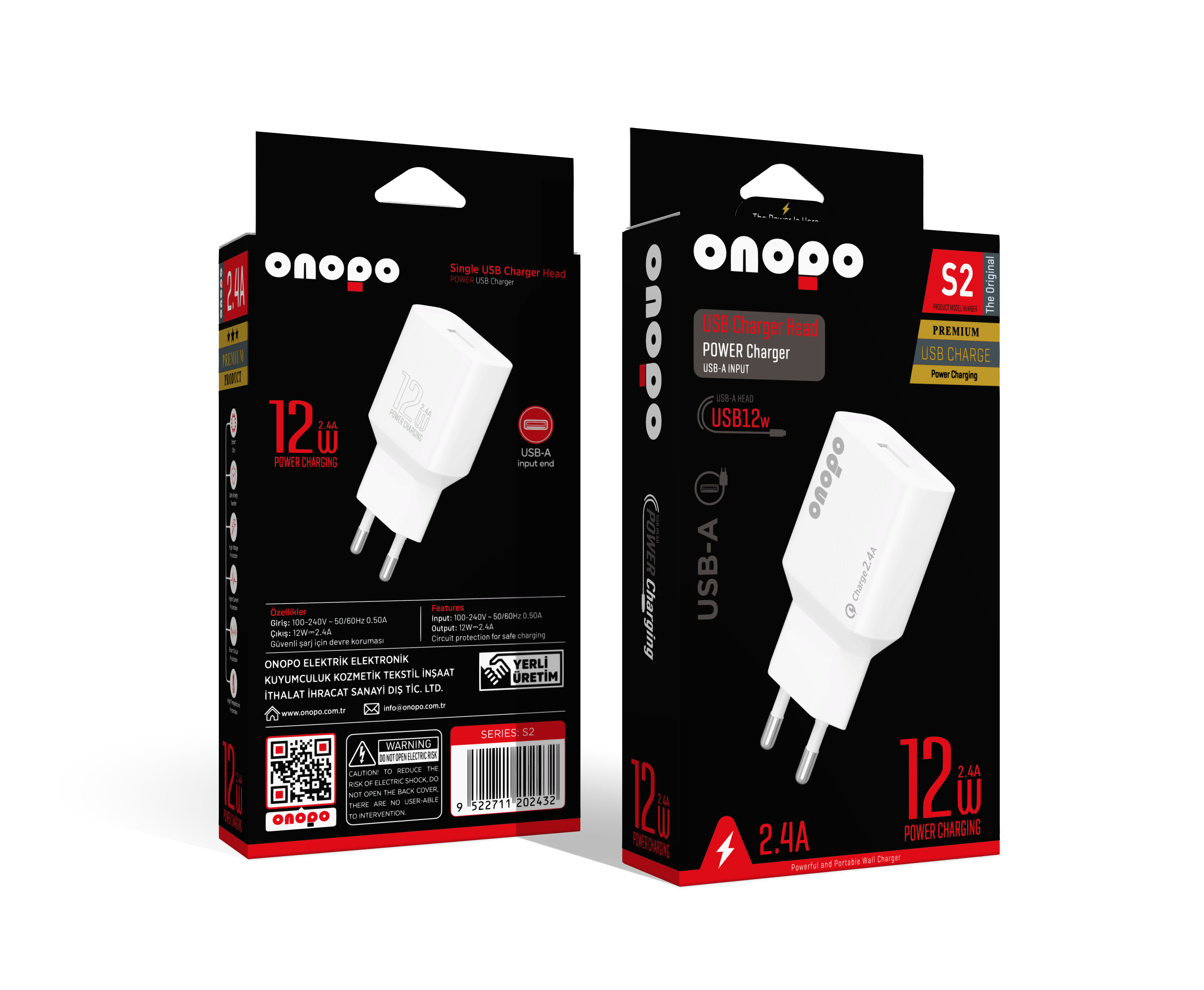 Onopo S2 12W 2.4A USB Şarj Adaptörü