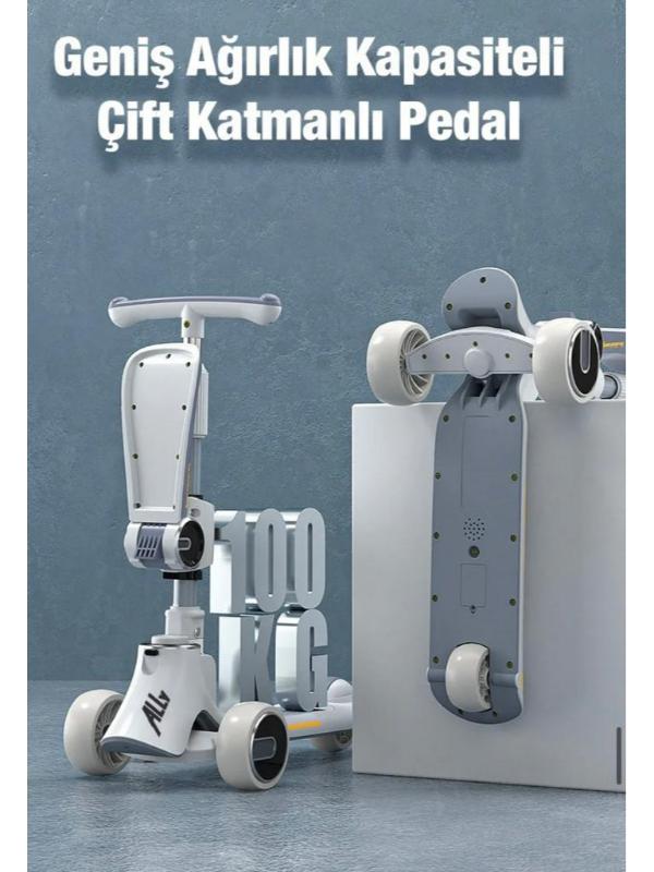 Ally Ayarlanabilir Yükseklik 3 Tekerlekli Çocuk Scooterı Katlanabilir Kaykay