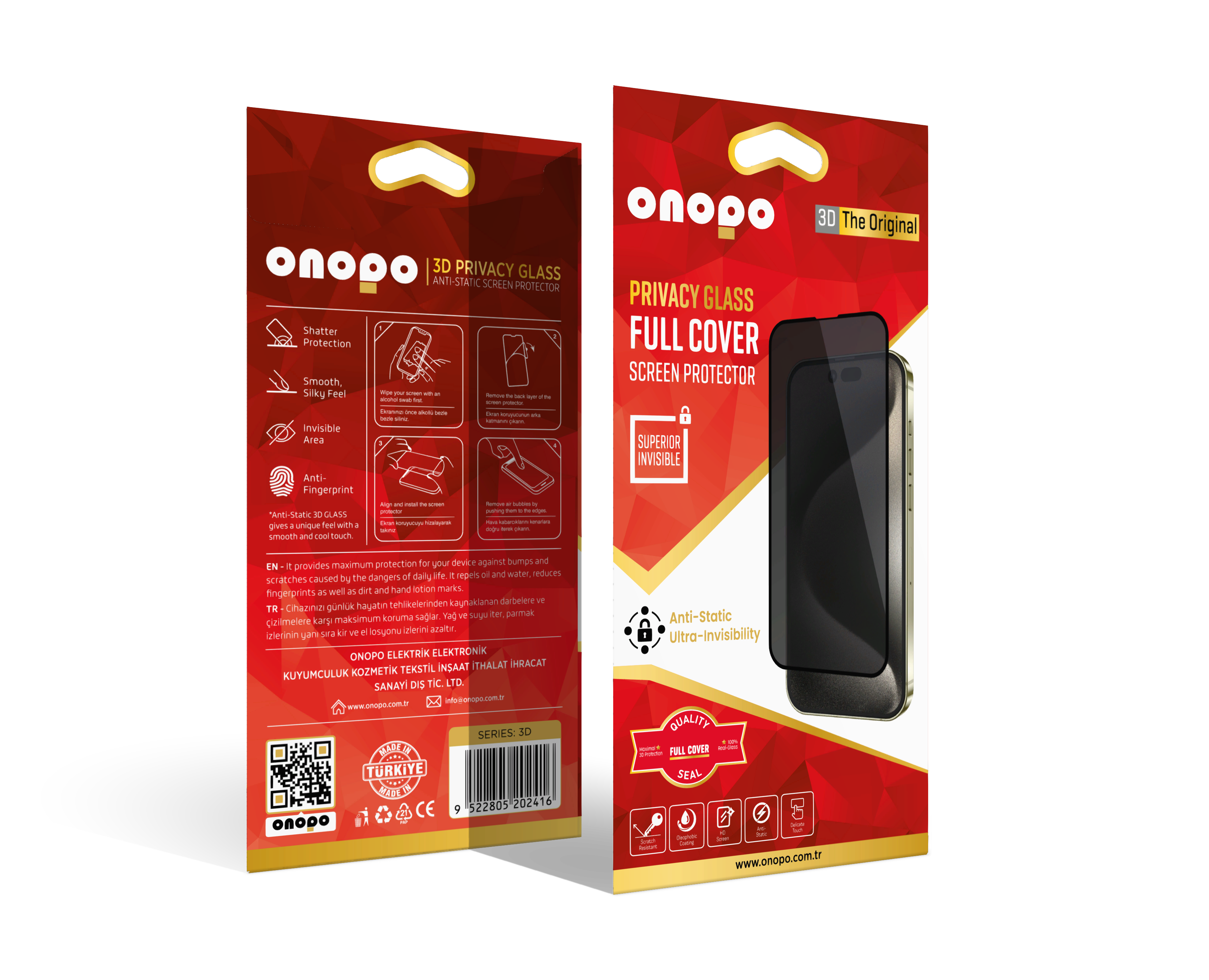 onopo İphone 16 Uyumlu Tam Kaplayan Anti Static Ultra Görünmezlik 3D Premium Cam Ekran Koruyucu