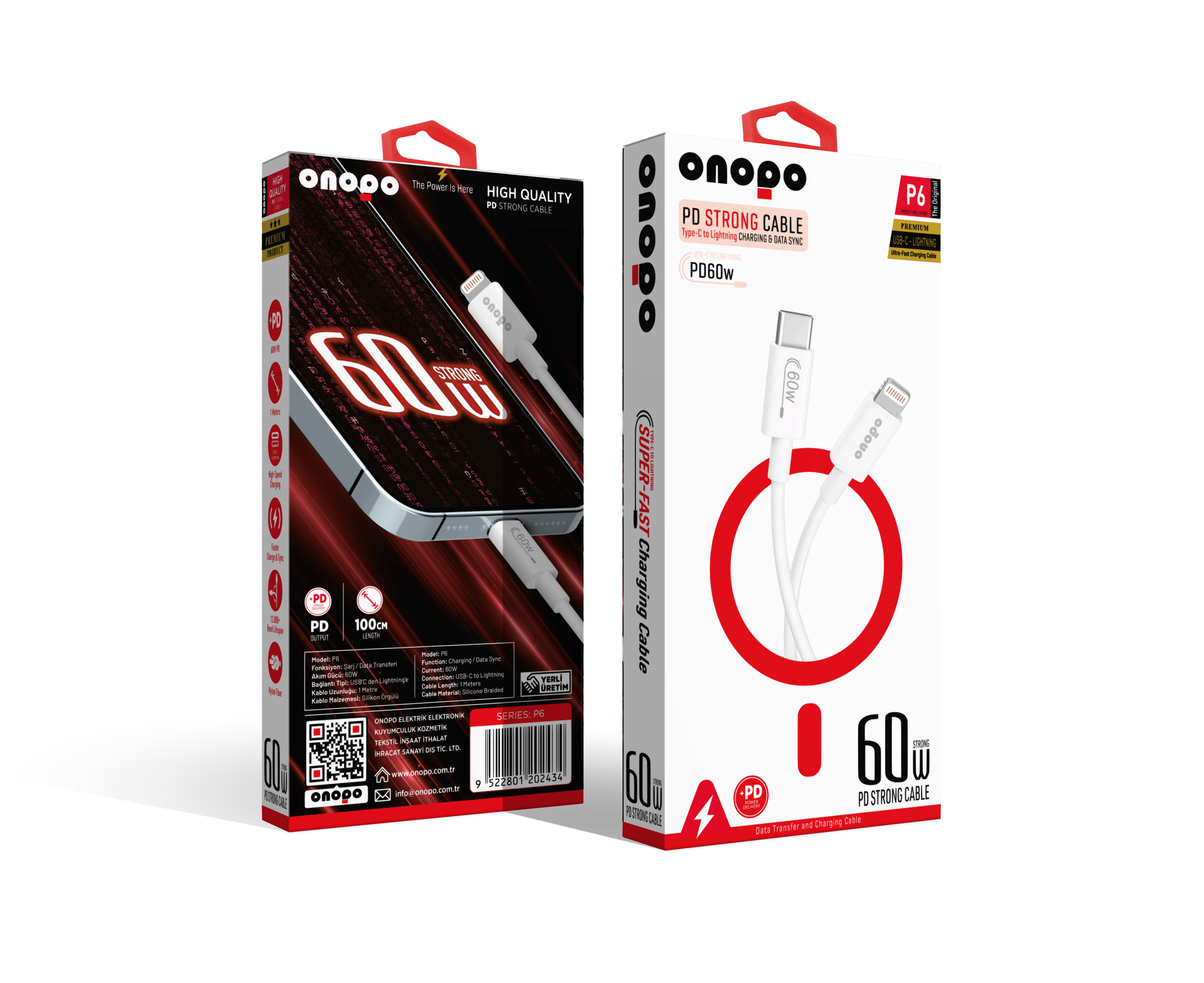 onopo İphone Uyumlu Pd 60w Güçlü Kablo Type-c To Lightning Şarj Ve Data Kablo - P6