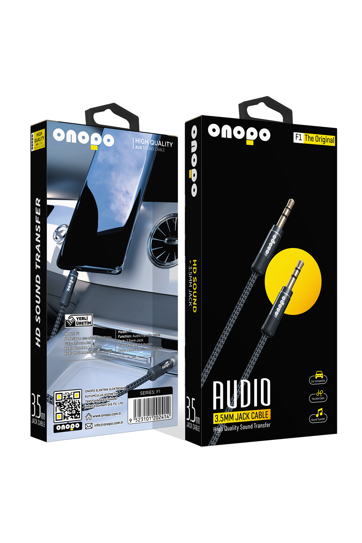 onopo Audio 3.5MM Aux Kablosu 1,5 Metre - F1