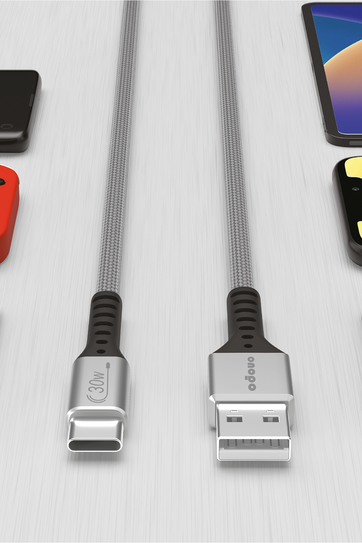 Onopo Android Xiaomi Ve Samsung Uyumlu 3.4A Type-C Örgülü Hızlı Şarj ve Data Kablosu 30W Metal Uçlu ( 5 Yıl Garanti Güvencesiyle )- F7