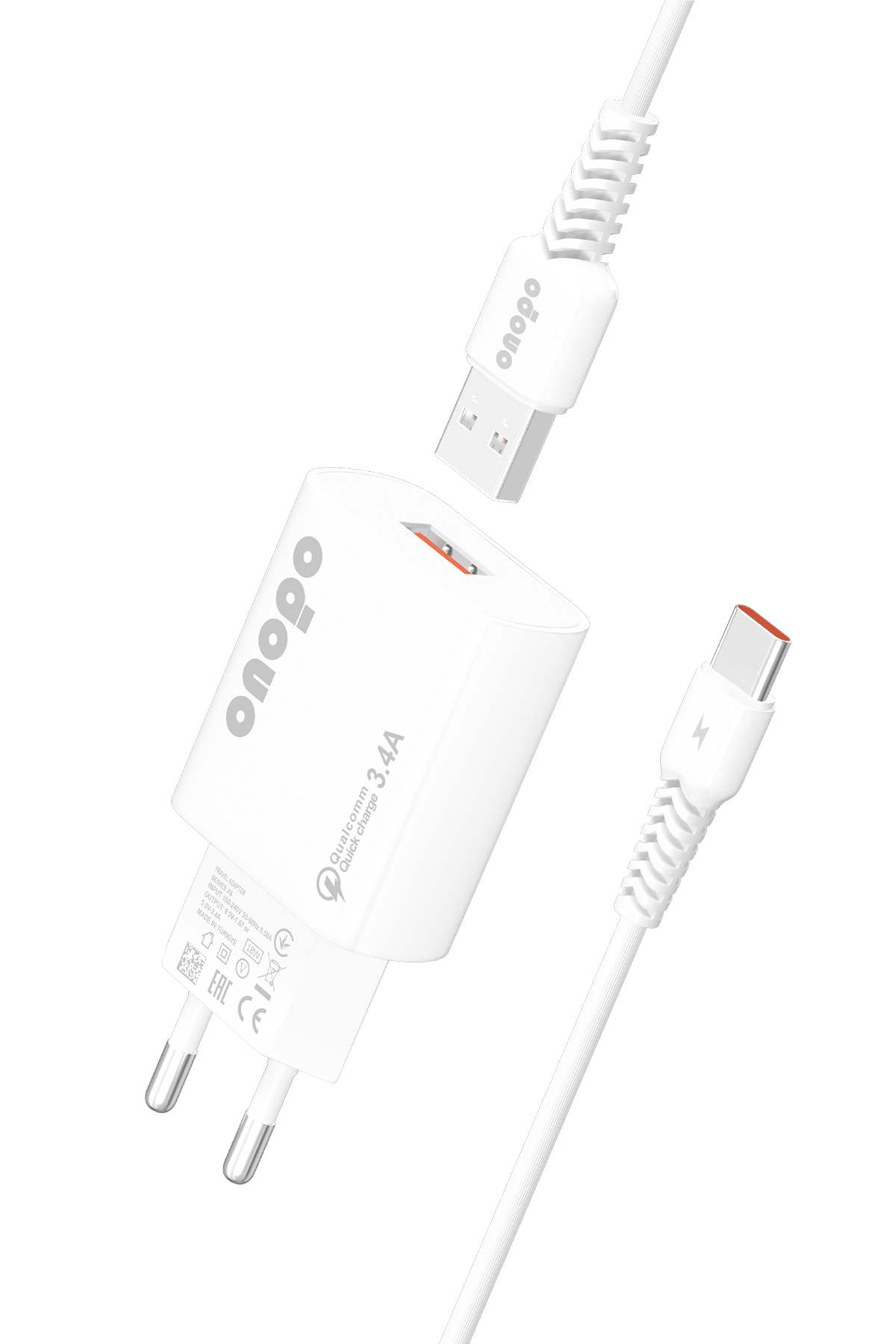 onopo Android Xiaomi Ve Samsung Uyumlu Hızlı Şarj Type-c Usb 3.4a Hızlı Şarj Cihazı 20w - X7