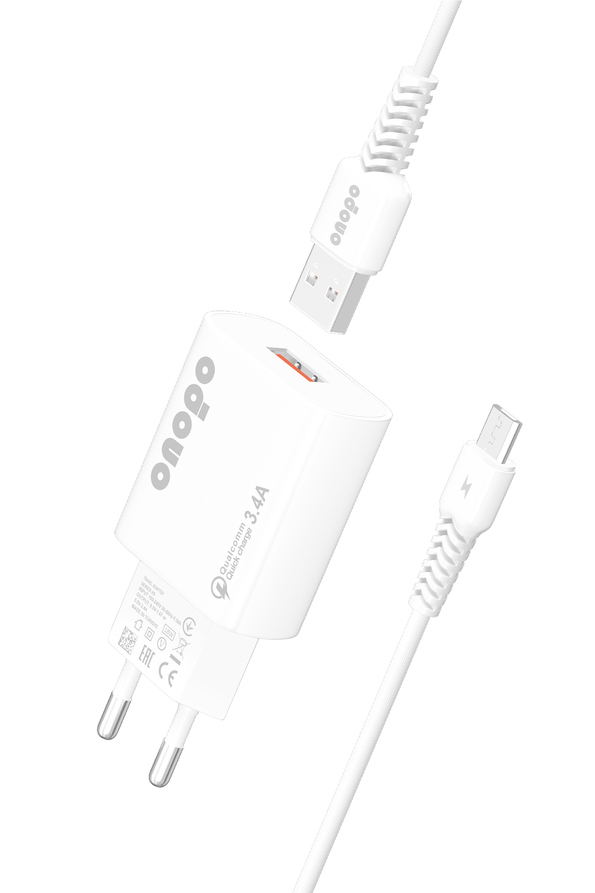 onopo Android Xiaomi Ve Samsung Uyumlu Hızlı Şarj Micro Usb 3.4a Hızlı Şarj Cihazı 20w - X6