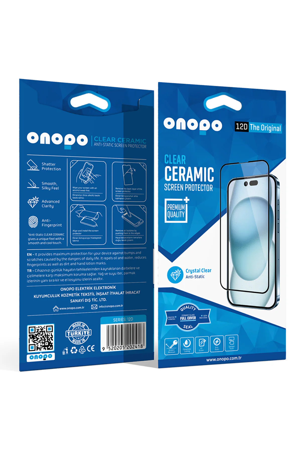 Onopo Redmi Note 12 Uyumlu Tam Kaplayan Şeffaf Seramik 12D Cam Ekran Koruyucu - görsel 1