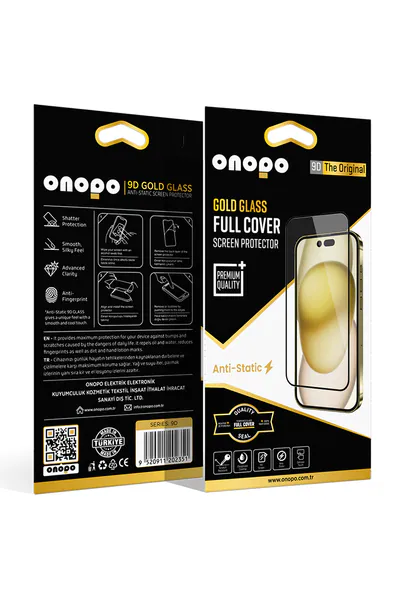 Onopo iPhone 13 / 13 Pro Anti Static 9D Tam Ekran Cam Ekran Koruyucu