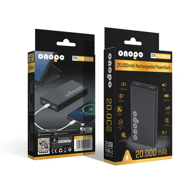 Onopo 20000 mAh Şarj Edilebilir Led Göstergeli Taşınabilir Powerbank