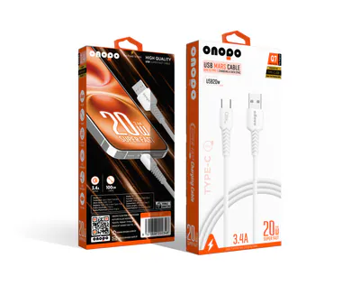 Onopo Android Xiaomi ve Samsung Uyumlu Type-C to USB Kablo 3.4A Uyumlu Hızlı Şarj ve Data Kablosu 1M - Q7