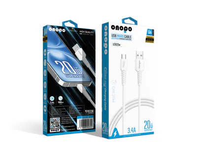 Onopo Android Xiaomi ve Samsung Uyumlu Micro to USB Kablo 3.4A Uyumlu Hızlı Şarj ve Data Kablosu 1M - Q6