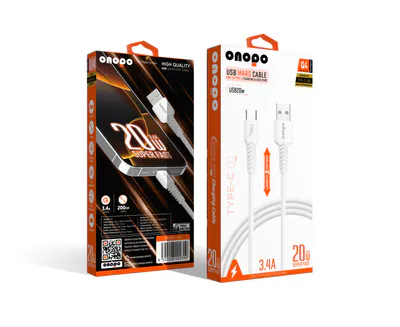 Onopo Android Xiaomi ve Samsung Uyumlu Type-C to USB Kablo 3.4A Hızlı Şarj ve Data Kablosu 2m - Q4